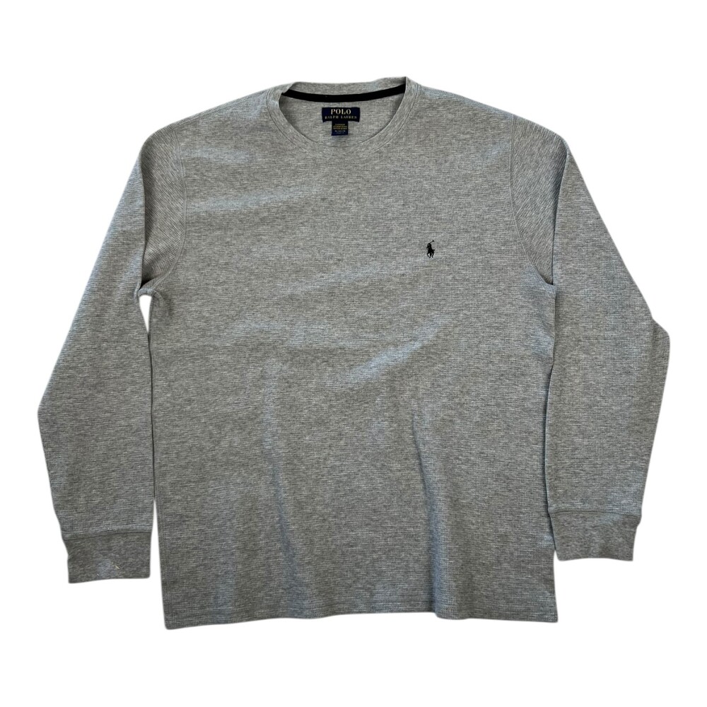Polo Ralph Lauren Sleep Shirt Gray Size XL Waffle Knit Long Sleeve